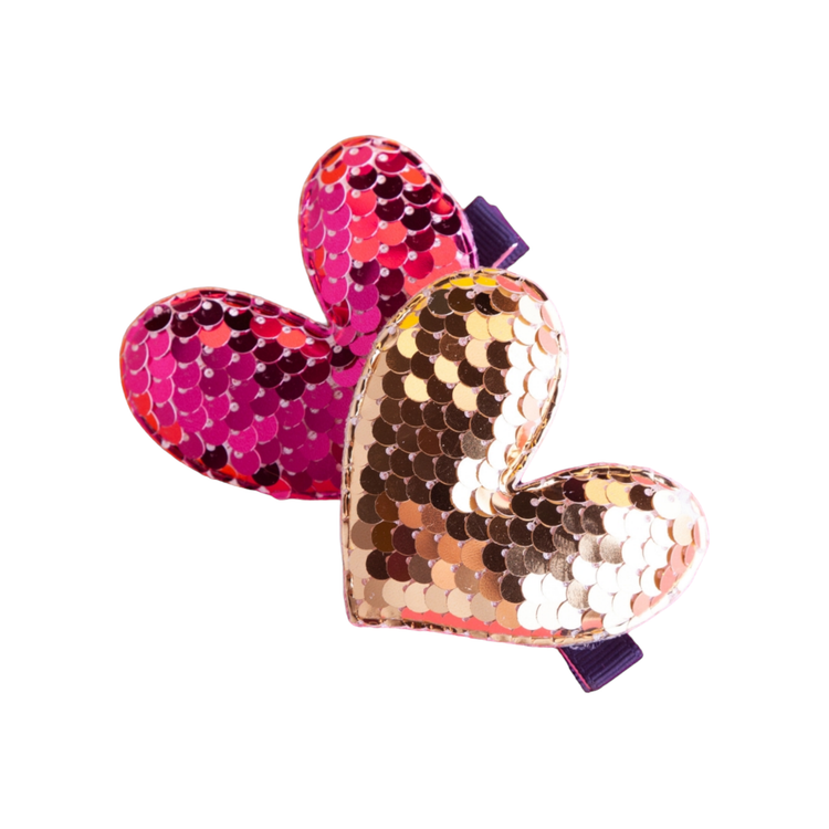 خرید گیره انبری پولکی طرح قلب در 5 رنگ مختلف